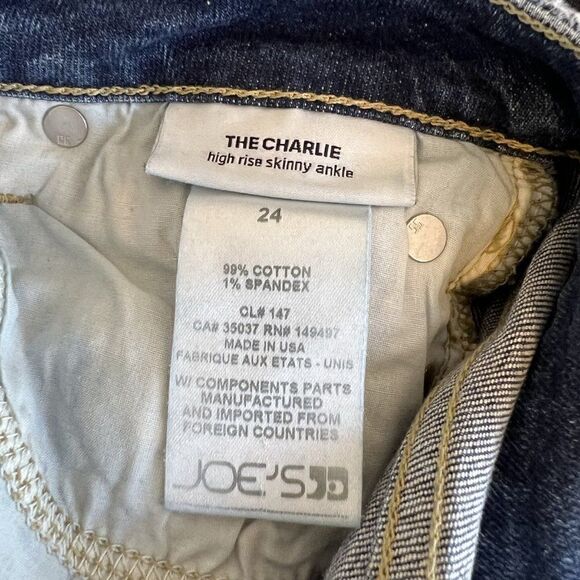 CLEARANCE - Joe's The Charlie High Rise Exposed Button Fly Skinny Ankle Jean - Picture 6 of 7